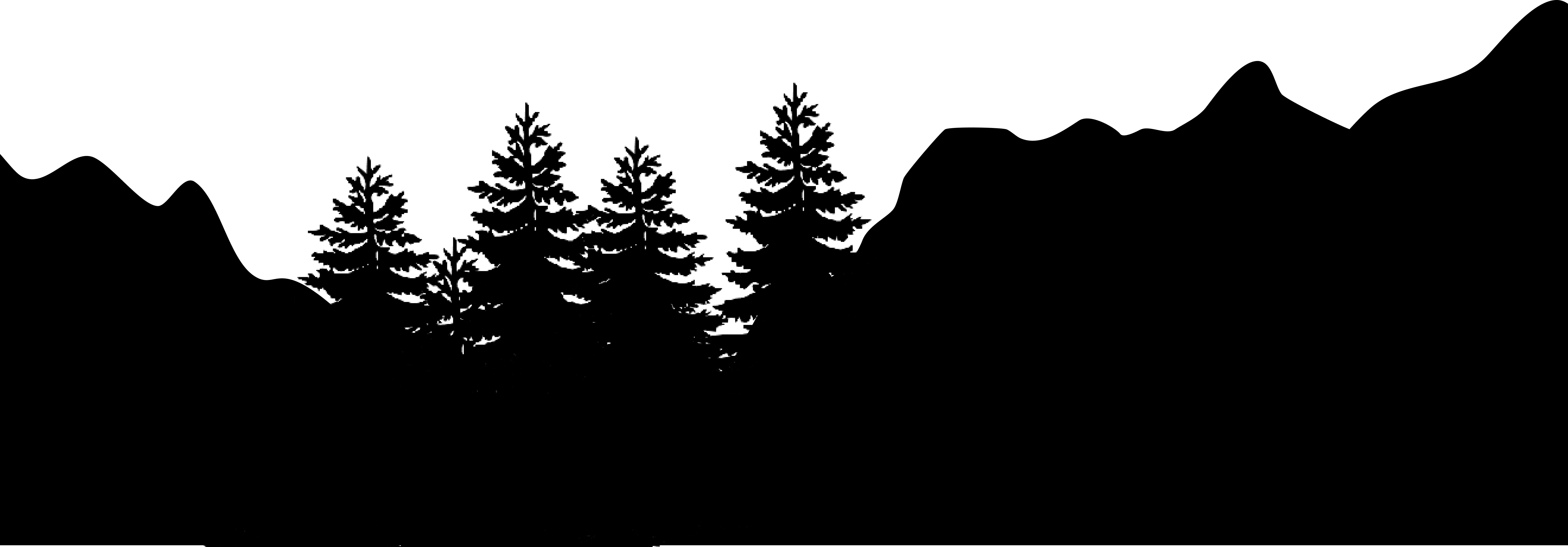 mountain and tree silhouette